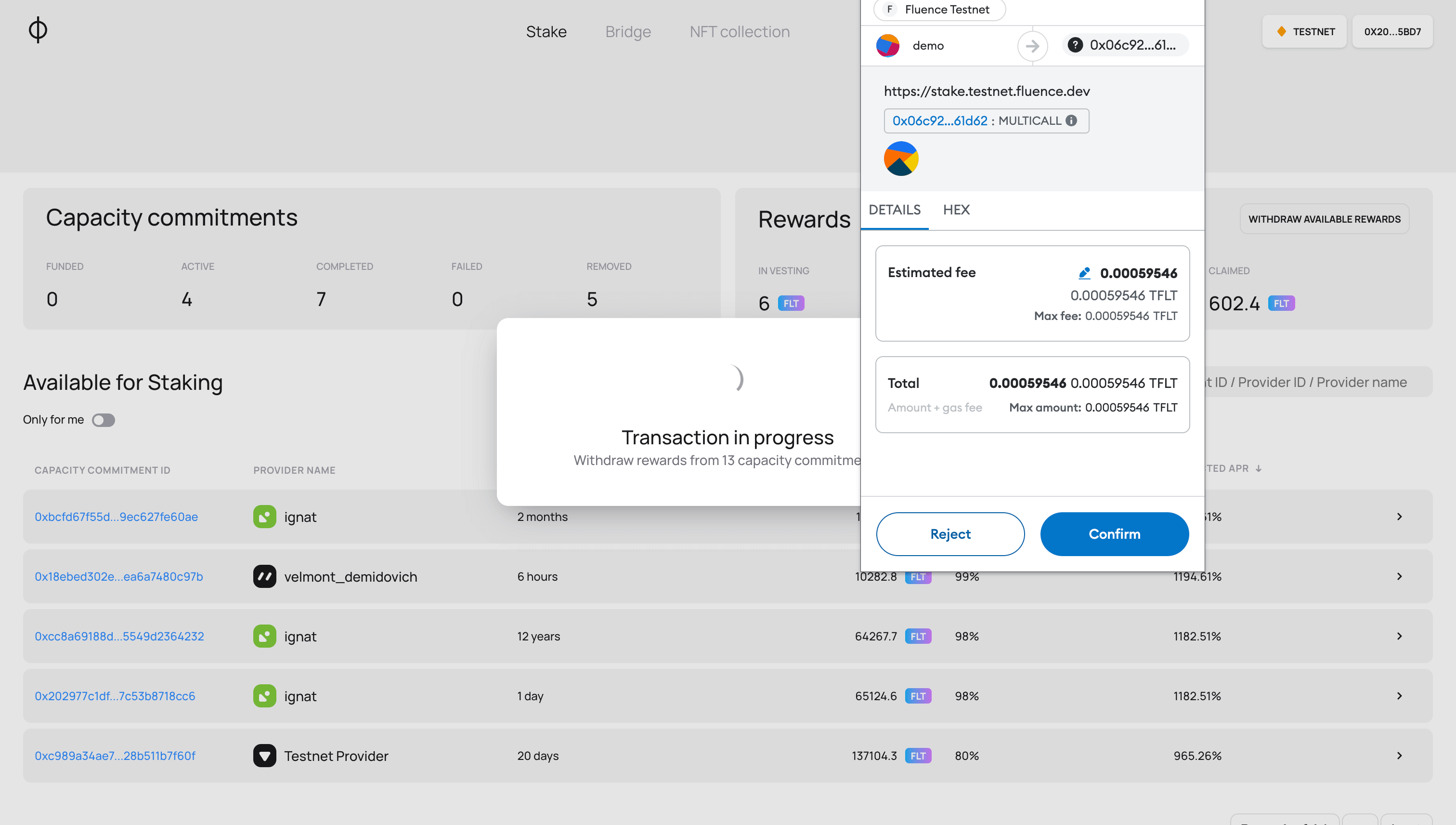 The view of a transaction signing window in the wallet